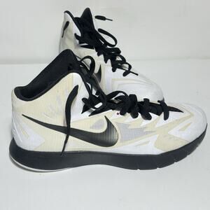 Nike Lunar Hyperquickness 652775-101 Men's Size 11.5 Basketball Shoe White Black